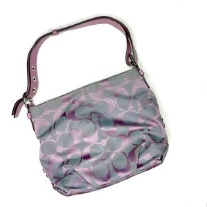 Coach Signature C Jacquard Purple Handbag
